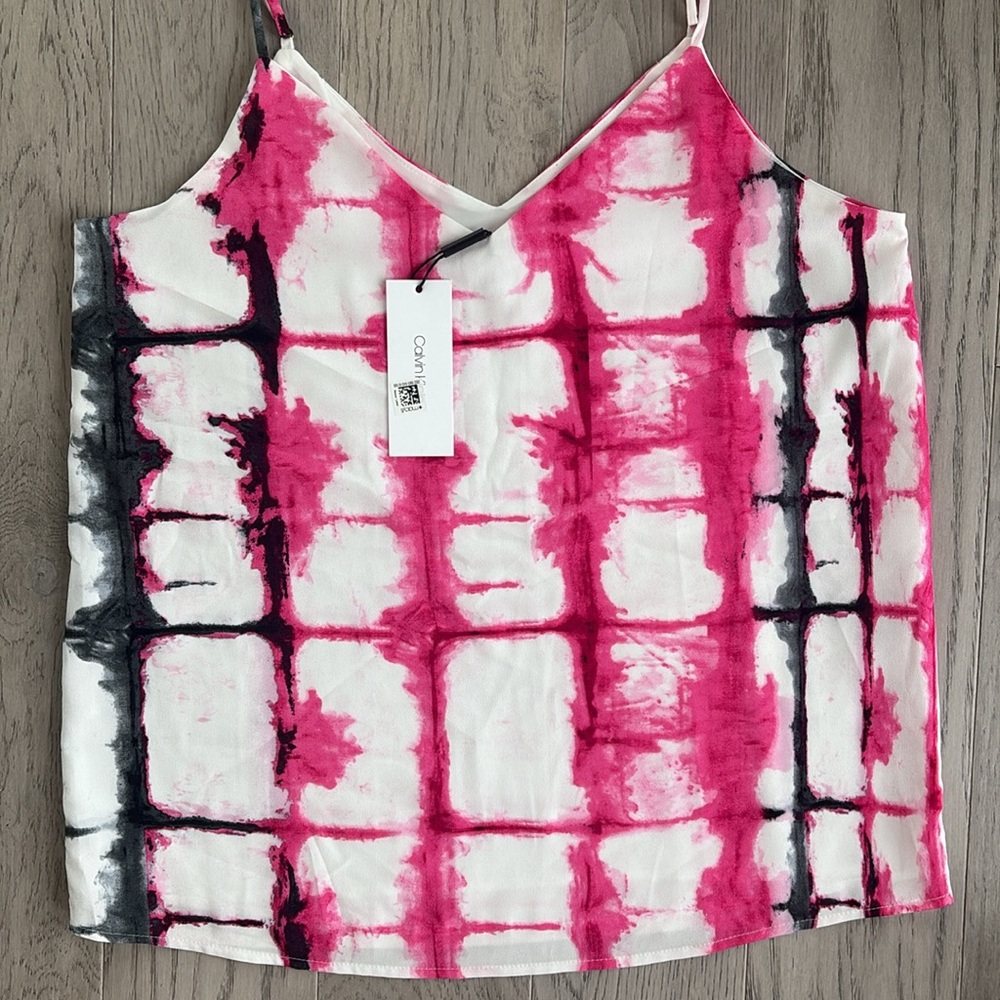 Calvin Klein Pink Tie Dye Tank Top Size Small New
